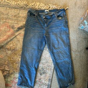 Abercrombie Curve Love 90’s Straight Criss Cross Denim